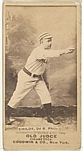 Clarence Algernon "Cupid" Childs, 2nd Base, Philadelphia, from the Old Judge series (N172) for Old Judge Cigarettes by Goodwin & Company