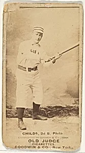 Clarence Algernon "Cupid" Childs, 2nd Base, Philadelphia, from the Old Judge series (N172) for Old Judge Cigarettes by Goodwin & Company