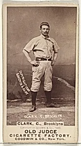 Clark, Catcher, Brooklyn, from the Old Judge series (N172) for Old Judge Cigarettes by Goodwin & Company