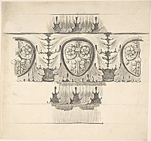 Classical Design Element with Leaves and Vines
