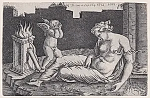 Cleopatra by Agostino Veneziano (Agostino dei Musi)|Raphael (Raffaello Sanzio or Santi)