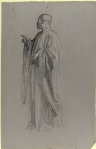 Cleric (lower register; study for wall paintings in the Chapel of Saint Remi, Sainte-Clotilde, Paris, 1858)