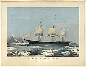 Clipper Ship "Red Jacket" – In the Ice off Cape Horn, on Her Passage from Australia, to Liverpool, August 1854 by Joseph B. Smith|Charles Parsons|Nathaniel Currier