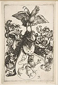 Coat of Arms with Cock by Albrecht Dürer