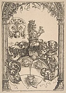 Coat of arms with Three Lions' Heads by Albrecht Dürer