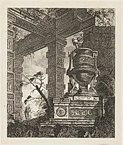 Collection of Different Subjects of Vases, Tombs, Ruins and Fountains... by Jean Laurent Legeay|Chez Huquier