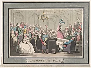 Comforts of Bath, Plate 2 by S. W. Fores|Thomas Rowlandson