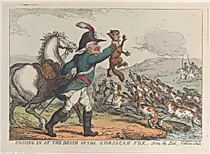 Coming in at the Death of the Corsican Fox, Scene the Last by Thomas Rowlandson|Rudolph Ackermann, London|Napoléon Bonaparte