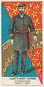 Commodore, Spain, 1886, from the Military Series (N224) issued by Kinney Tobacco Company to promote Sweet Caporal Cigarettes by Kinney Brothers Tobacco Company
