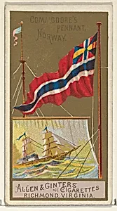 Commodore's Pennant, Norway, from the Naval Flags series (N17) for Allen & Ginter Cigarettes Brands by Allen & Ginter