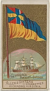 Commodore's Pennant, Sweden, from the Naval Flags series (N17) for Allen & Ginter Cigarettes Brands by Allen & Ginter