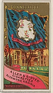 Connecticut, from Flags of the States and Territories (N11) for Allen & Ginter Cigarettes Brands by Allen & Ginter