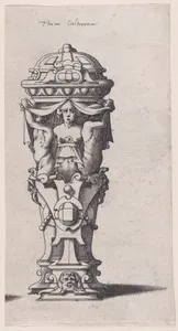 Container with a Woman between Two Men (Nécessaire de table)