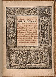 Convivio delle Belle Donne, title page (recto) by Nicolò Zoppino|Matteo da Treviso