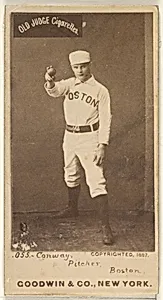 Conway, Pitcher, Boston, from the Old Judge series (N172) for Old Judge Cigarettes by Goodwin & Company