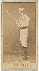 Conway, Pitcher, Boston, from the Old Judge series (N172) for Old Judge Cigarettes by Goodwin & Company