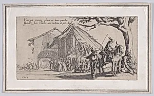 Copy of La Halte des Bohémiens: Les Diseuses de Bonne Aventure (The Gypsy Stopover: The Fortune Tellers), from Le Bohémiens, série appelée aussi Les Égyptiens, La Marche des Bohémiens, La Vie Errante des Bohémiens, Les Marches Égyptiennes (The Gypsies, series also called The Egyptians, The Gypsy Troops, The Wandering Lives of Gypsies, The Egyptian Troops) by Jacques Callot|Anonymous