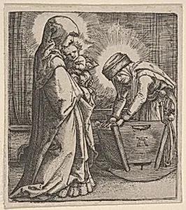 Copy of The Virgin and Child with Saint Anne at the Cradle by Albrecht Altdorfer