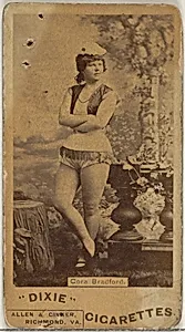 Cora Bradford, from the Actors and Actresses series (N45, Type 7) for Dixie Cigarettes by Allen & Ginter