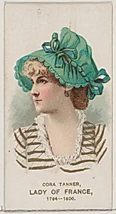 Cora Tanner as a Lady of France, 1794-1800, from the set Actors and Actresses, Second Series (N71) for Duke brand cigarettes by W. Duke, Sons & Co.|Knapp & Company