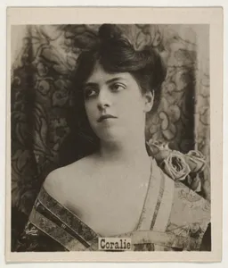 Coralie, from the Actresses series (T123, Type 1), issued by Neil McCoull Co.