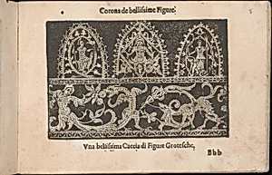 Corona delle Nobile et Virtuose Donne, Libro Terzo, page 5 (recto) by Alessandro de' Vecchi|Cesare Vecellio