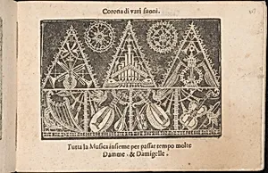 Corona delle Nobile et Virtuose Donne, Libro Terzo, page 17 (recto) by Alessandro de' Vecchi|Cesare Vecellio