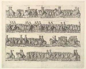 Coronation Procession of Charles II Through London (from John Ogilby's "The Entertainment of...Charles II," London, 1662)