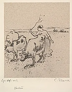 Cowherd by Camille Pissarro