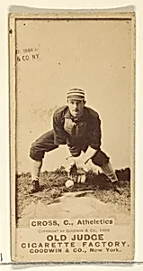 Cross, Catcher, Philadelphia Athletics, from the Old Judge series (N172) for Old Judge Cigarettes by Goodwin & Company