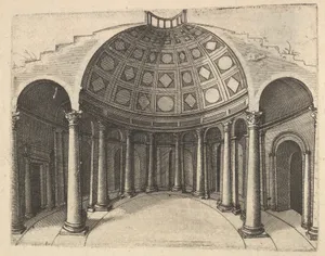 Cross-Section of Round Temple [Pinaculu Termar], from the series 'Ruinarum variarum fabricarum delineationes pictoribus caeterisque id genus artificibus multum utiles'