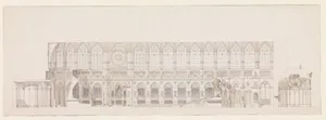 Cross Section of the Nave of Reims Cathedral, decorated for the Coronation of King Louis XVIII