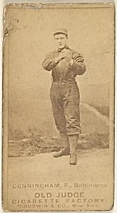 Cunningham, Pitcher, Baltimore Orioles, from the Old Judge series (N172) for Old Judge Cigarettes by Goodwin & Company