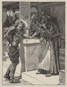 Cushi Brings to David News of the Death of Absalom, from "Dalziels' Bible Gallery"