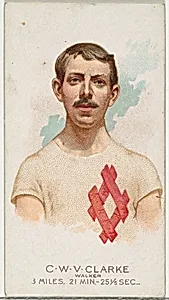 C.W.V. Clarke, Walker, from World's Champions, Series 2 (N29) for Allen & Ginter Cigarettes by Lindner, Eddy & Claus|Allen & Ginter