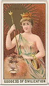 Cybele, Goddess of Civilization, from the Goddesses of the Greeks and Romans series (N188) issued by Wm. S. Kimball & Co. by Ketterlinus Lithography Company|William S. Kimball & Company
