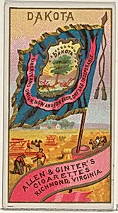 Dakota, from Flags of the States and Territories (N11) for Allen & Ginter Cigarettes Brands by Allen & Ginter