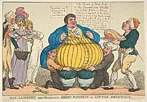 Dan-l. Lambert the Wonderful Great Pumpkin of Little Brittain [sic] by Thomas Rowlandson|Rudolph Ackermann, London