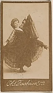 Dancer with lace skirt, from the Actresses series (N664) promoting Old Fashion Fine Cut Tobacco