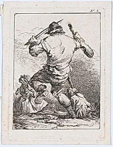Dancing Man, Holding a Violin, Seen from Behind