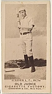 Darby O'Brien, Left Field, Brooklyn Bridegrooms, from the Old Judge series (N172) for Old Judge Cigarettes by Goodwin & Company