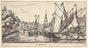 De Appelmarckt (The Apple Market), from Views in Amsterdam, plate 6 by Reinier Nooms, called Zeeman