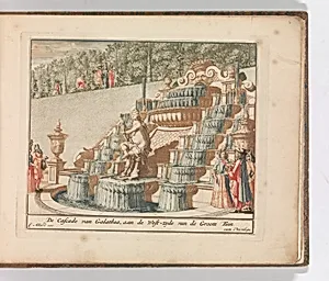 'De Cascade van Galathea, aan de West-zyde van de Groote Tuin', in: Tooneel Der Voornaamste Nederlands Huizen, En Lust Hoven, Naar T Leven Afgebeeld by Lorenz Scherm|Carel Allard