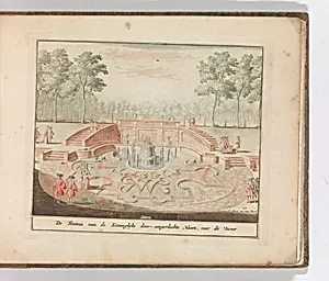 'De Fontein van de Koninglijke door-eengevlochte Naam; voor de veiver', in: Tooneel Der Voornaamste Nederlands Huizen, En Lust Hoven, Naar T Leven Afgebeeld by Carel Allard|Lorenz Scherm