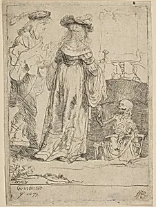 Death Appearing to a Wedded Couple from an Open Grave by Rembrandt (Rembrandt van Rijn)