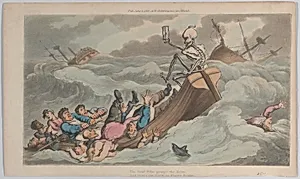 Death Turned Pilot (from The English Dance of Death, vol. II, pl. 9) by Thomas Rowlandson|Rudolph Ackermann, London