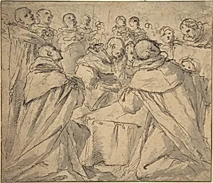 Deathbed Scene with Monks