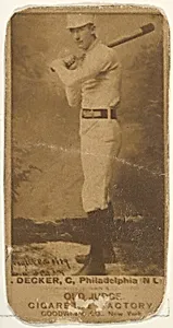 Decker, Catcher, Philadelphia, from the Old Judge series (N172) for Old Judge Cigarettes by Goodwin & Company