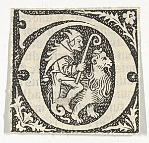 Decorated Roman alphabet by Anonymous, French, 15th century