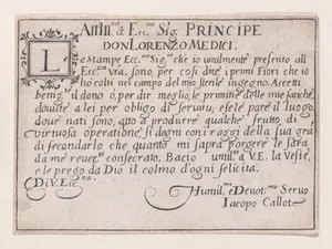 Dedication to Lorenzo de'Medici, from Les Caprices Series A, The Florence Set